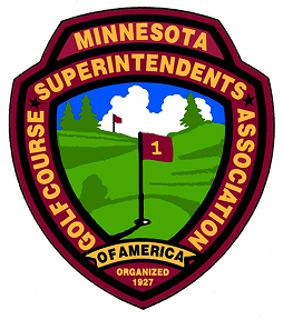 Minnesota Golf Course Superintendents Association of America shield-shaped badge logo, organized 1927.